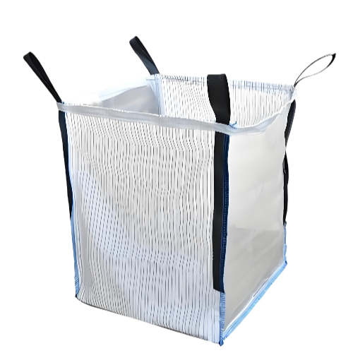 Ventilated PP woven bulk bag with breathable mesh strips for firewood and potato storage
